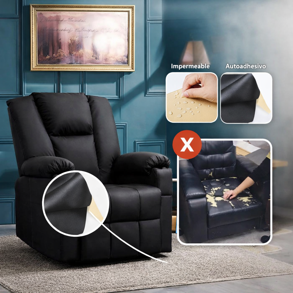 Parche de Cuero Autoadhesivo – Restaura y Protege tus Muebles con Acabado Profesional al Instante!