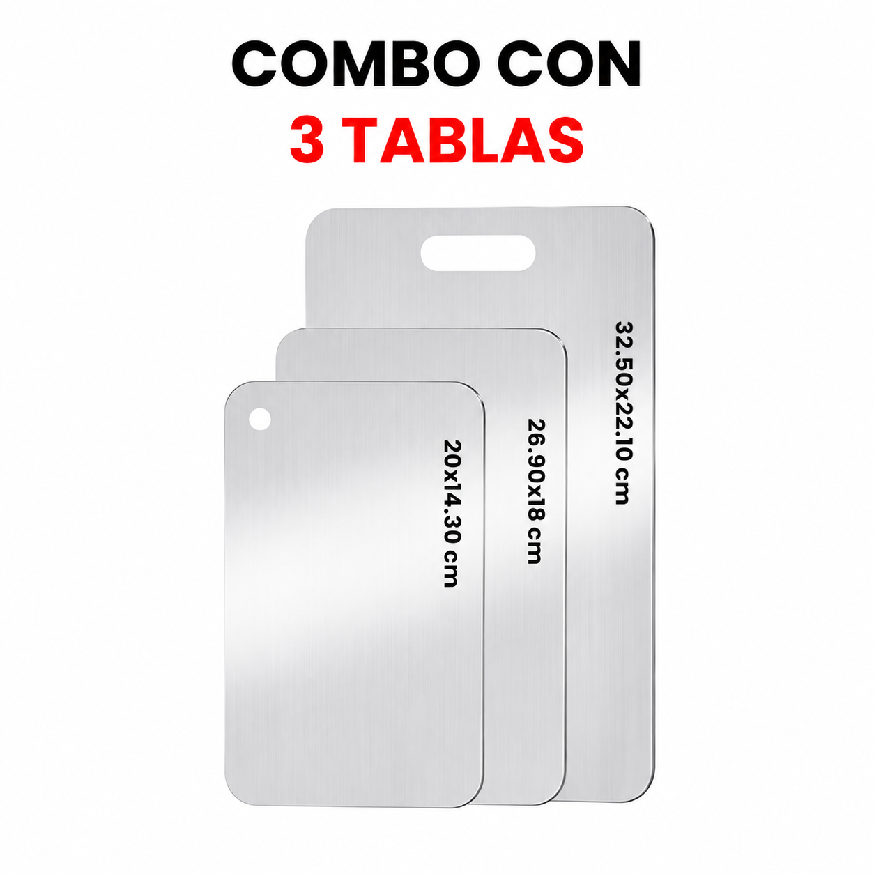 Set 3 Tablas De Picar Acero