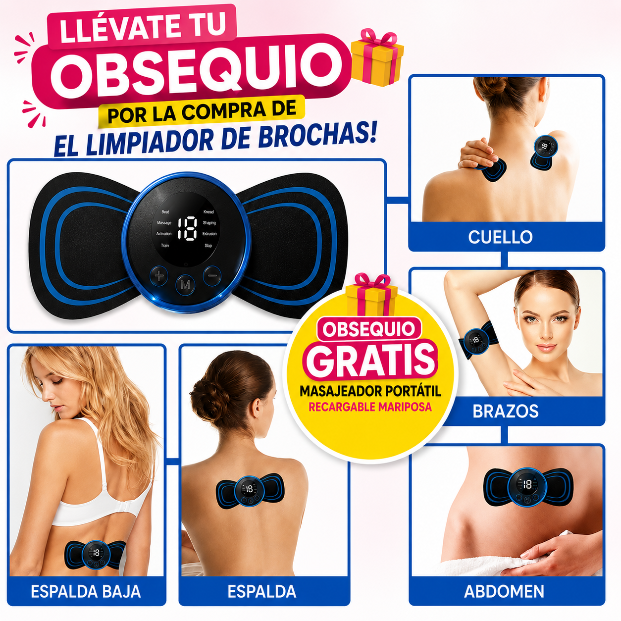 Limpiador Eléctrico de Brochas de Maquillaje - Limpia hasta 3 a 4 Brochas a la vez + ➜ 🎁 OBSEQUIO GRATIS