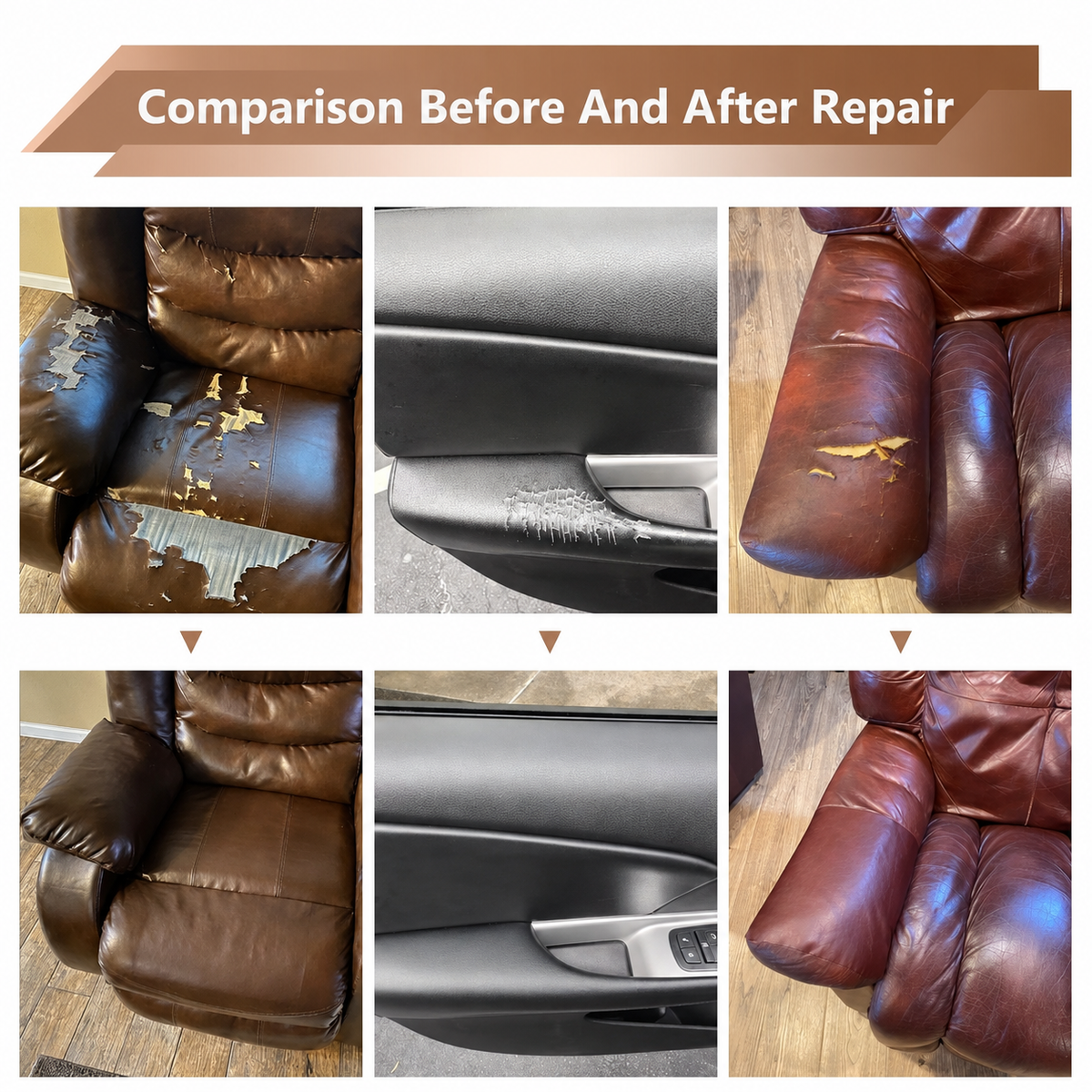 Parche de Cuero Autoadhesivo – Restaura y Protege tus Muebles con Acabado Profesional al Instante!