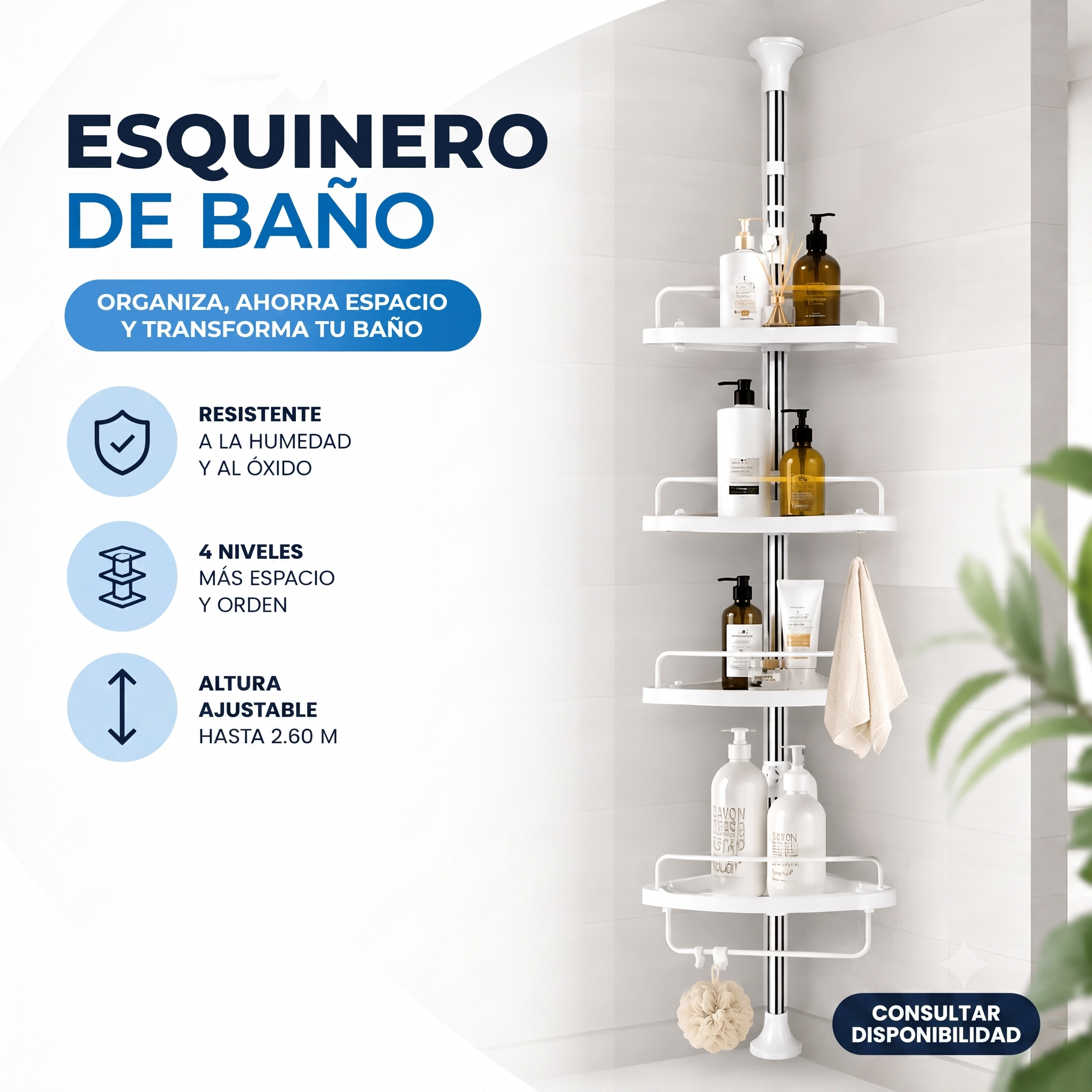 ESQUINERO ORGANIZADOR DE BAÑO