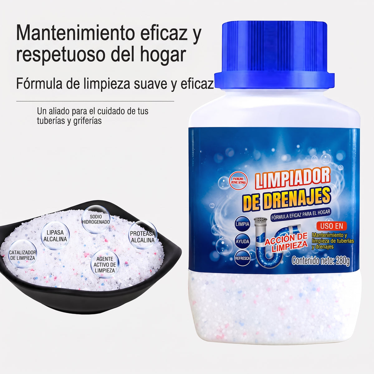 Destapador de Tuberías a Presión + Polvo Destapa Cañería Gratis