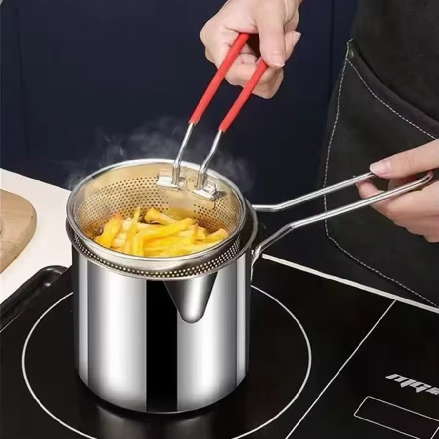 Freidora Con Canasta en  Acero Inoxidable