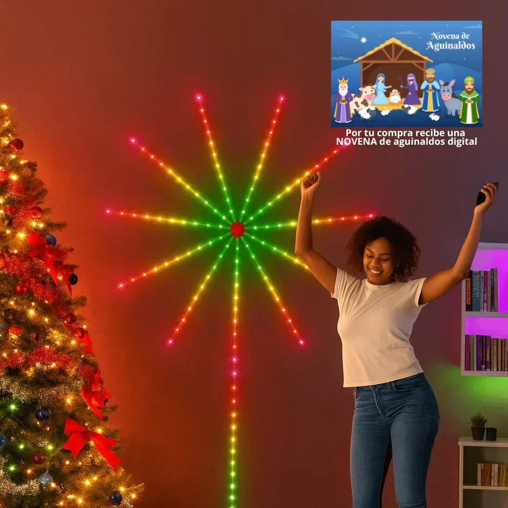 Luces LED de fuegos artificiales  de Navidad con control remoto