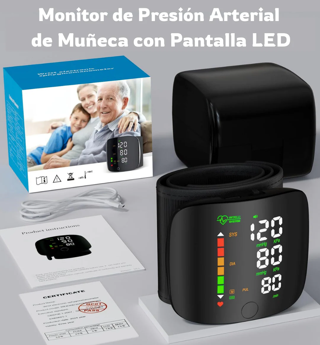 Monitor Presión Arterial en Muñeca